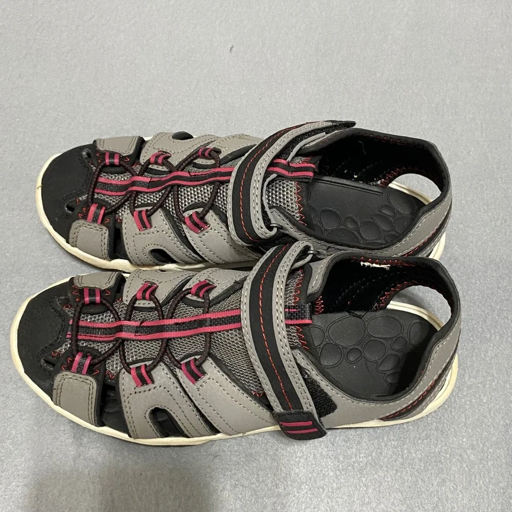 Wonder Nation Boys Grey Black Red Fisherman Sport Sandals Size 4‎ Kids